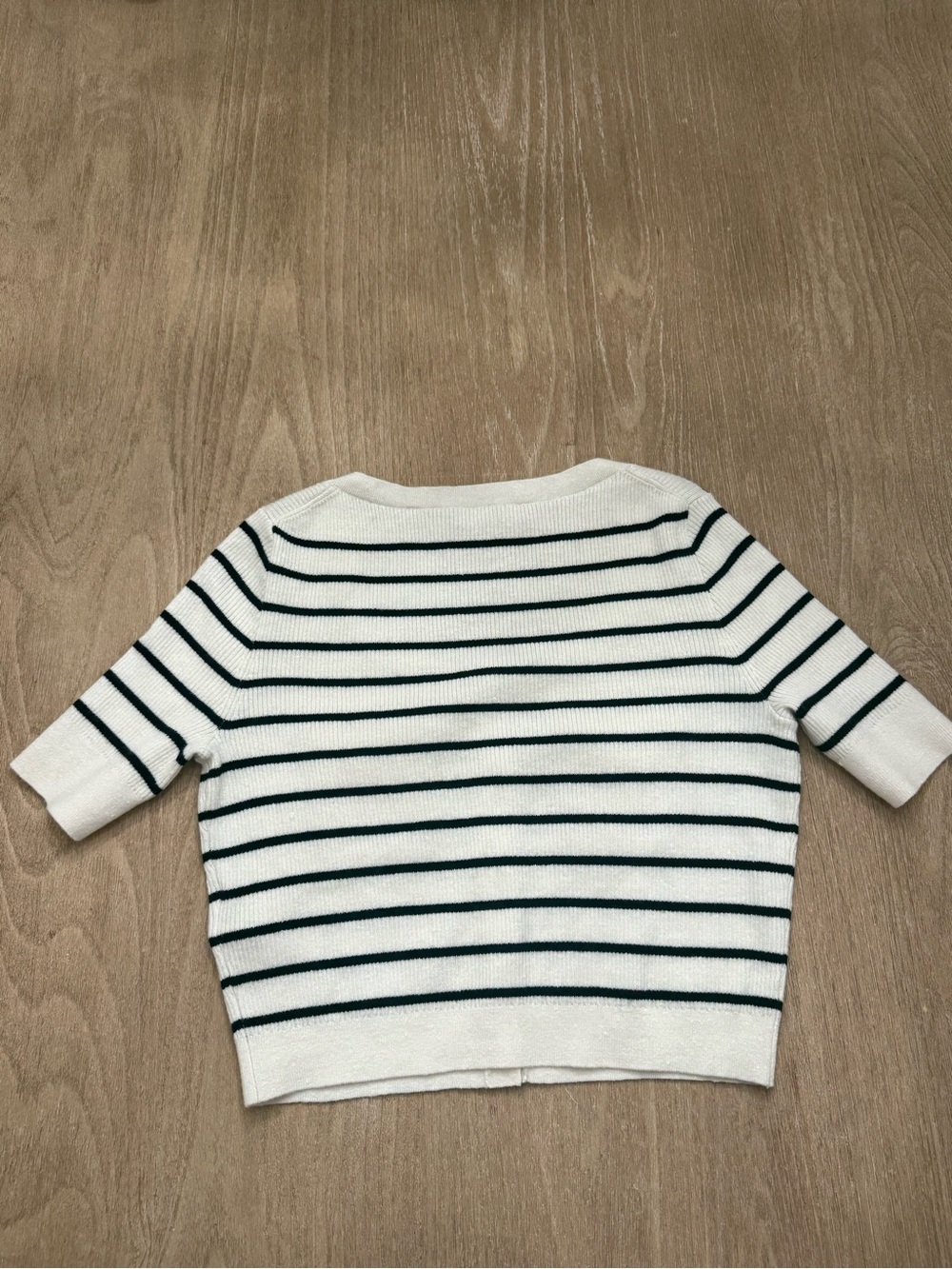 J.Crew Striped Cropped Short-Sleeve Cardigan Sweater Tee – Size small - Picture 6 of 8